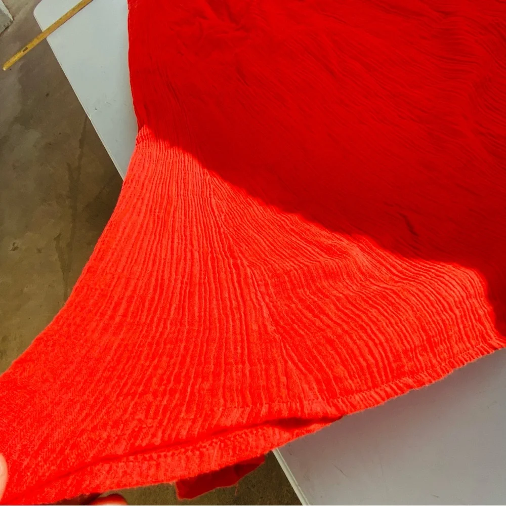 Red Gauze Maxi Dress Boho Cottagecore Sundress Small NWT Summer Abercrombie